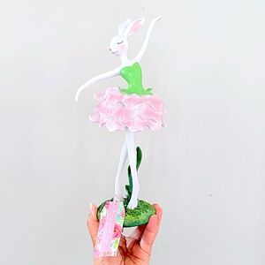 Spring Gatherings Ballet Bunny Figurine with Pink Tutu and Green Bodice